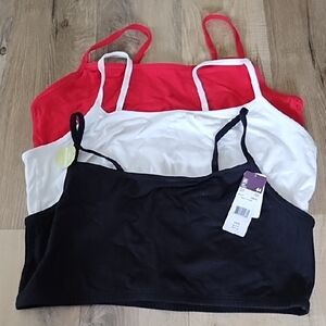 Fruit of the Loom Red, White, and Black Bras Set Of 3